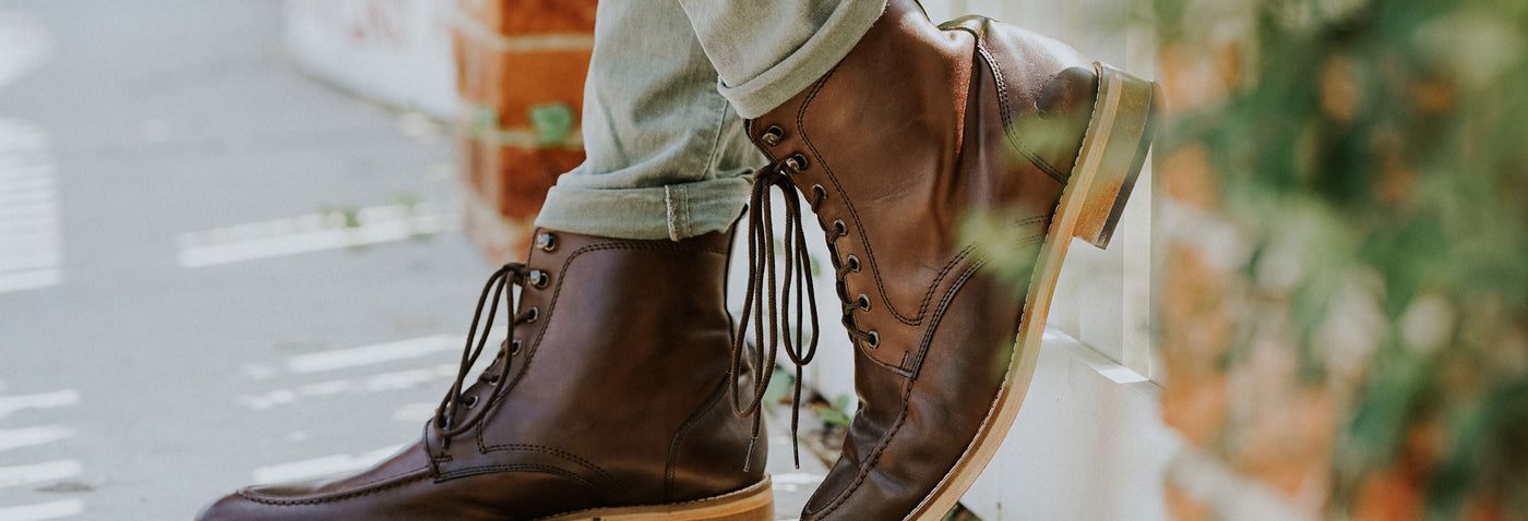 Learn how to stretch shoes like these leather dress boots.