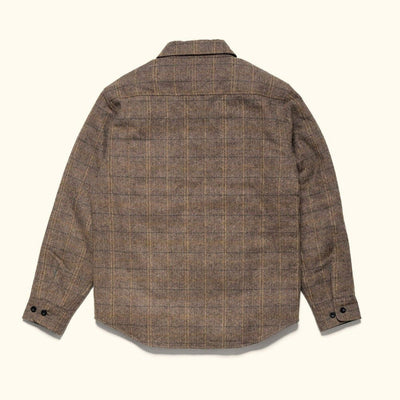 Aberdeen Wool Twill Shirt Jac in Thistle Grove, laid flat, back