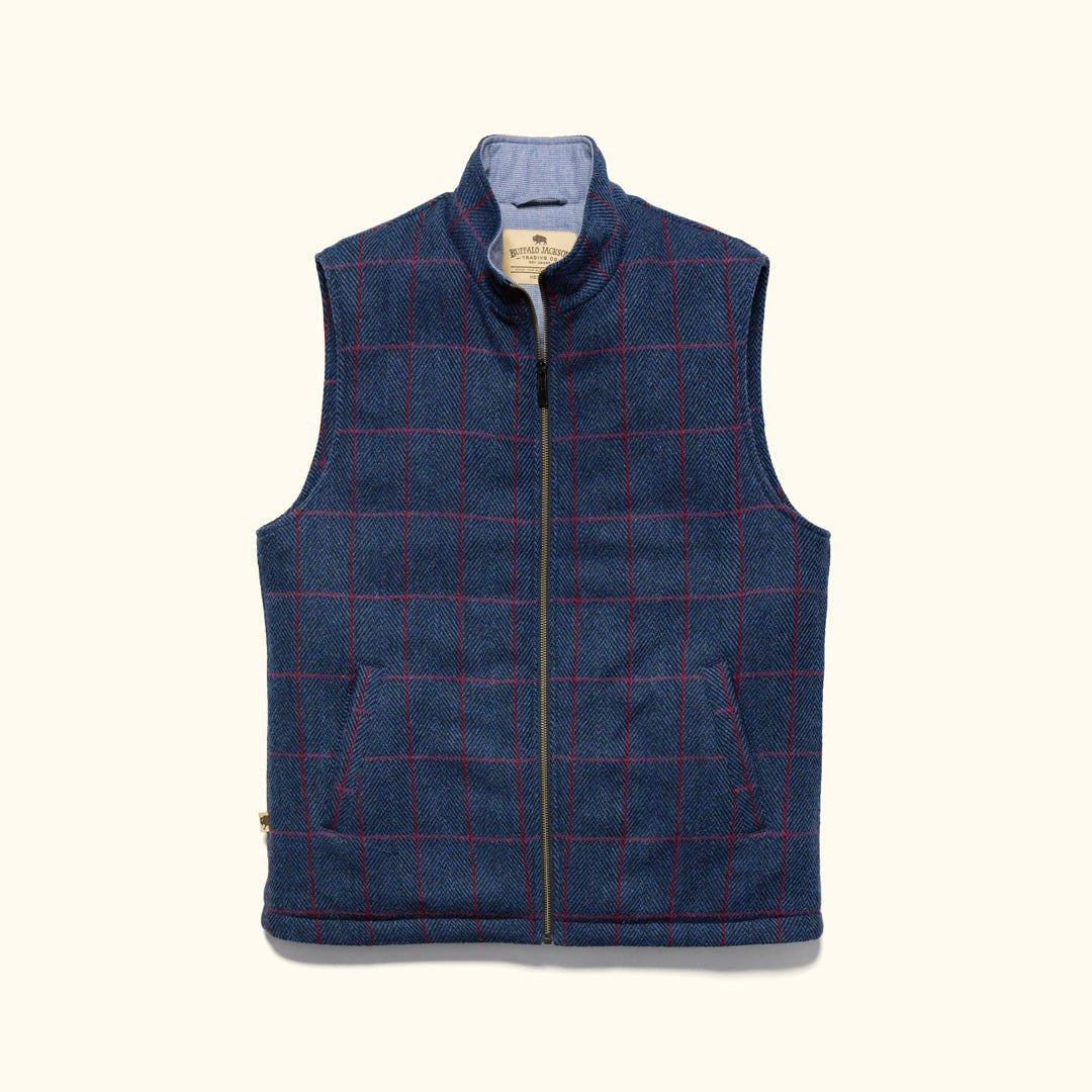 Ashton Wool Herringbone Vest in Clan Blue, view 6