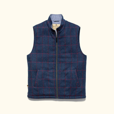 Ashton Wool Herringbone Vest in Clan Blue, view 6