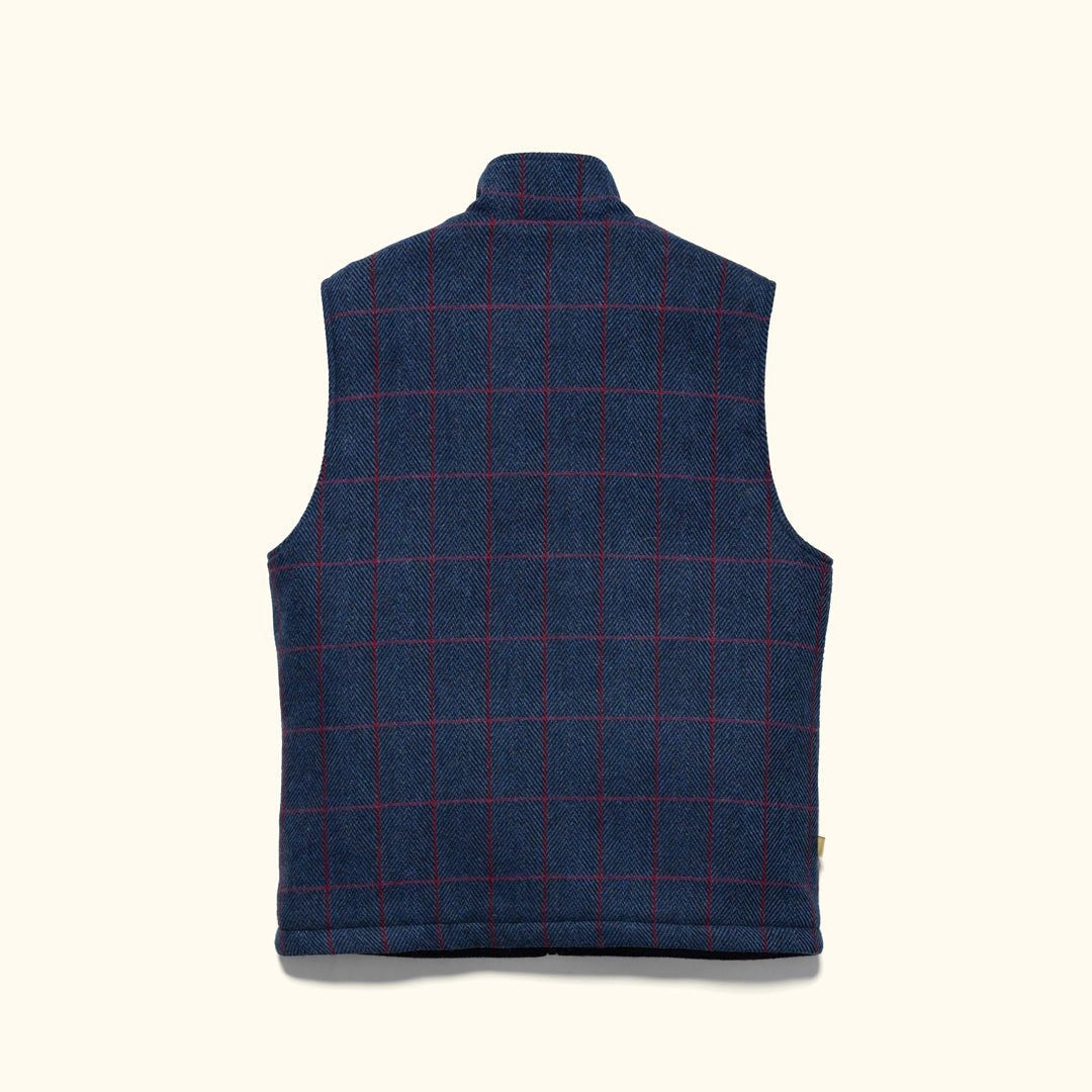 Ashton Wool Herringbone Vest in Clan Blue, view 4
