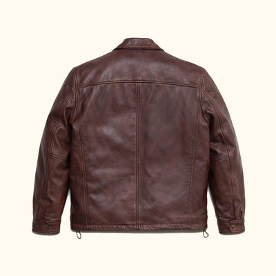 Premium Class Rich Mahogany Brown - Leather Driving Jacket for Men