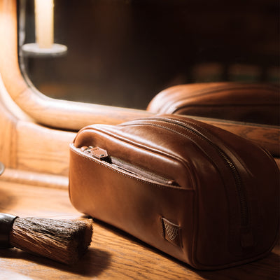 Men's Vintage Leather Dopp Kit | Elderwood