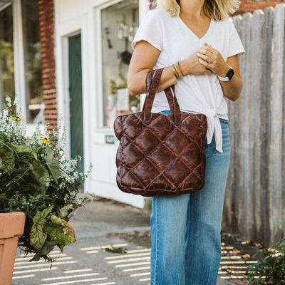 Limited Edition Bridger Leather Tote Small | Vintage Mahogany - Buffalo Jackson Trading Co.