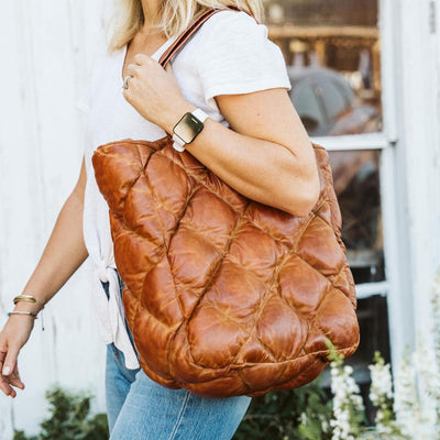 Women's Limited Edition Bridger Leather Tote Large | Vintage Tan - Buffalo Jackson Trading Co.