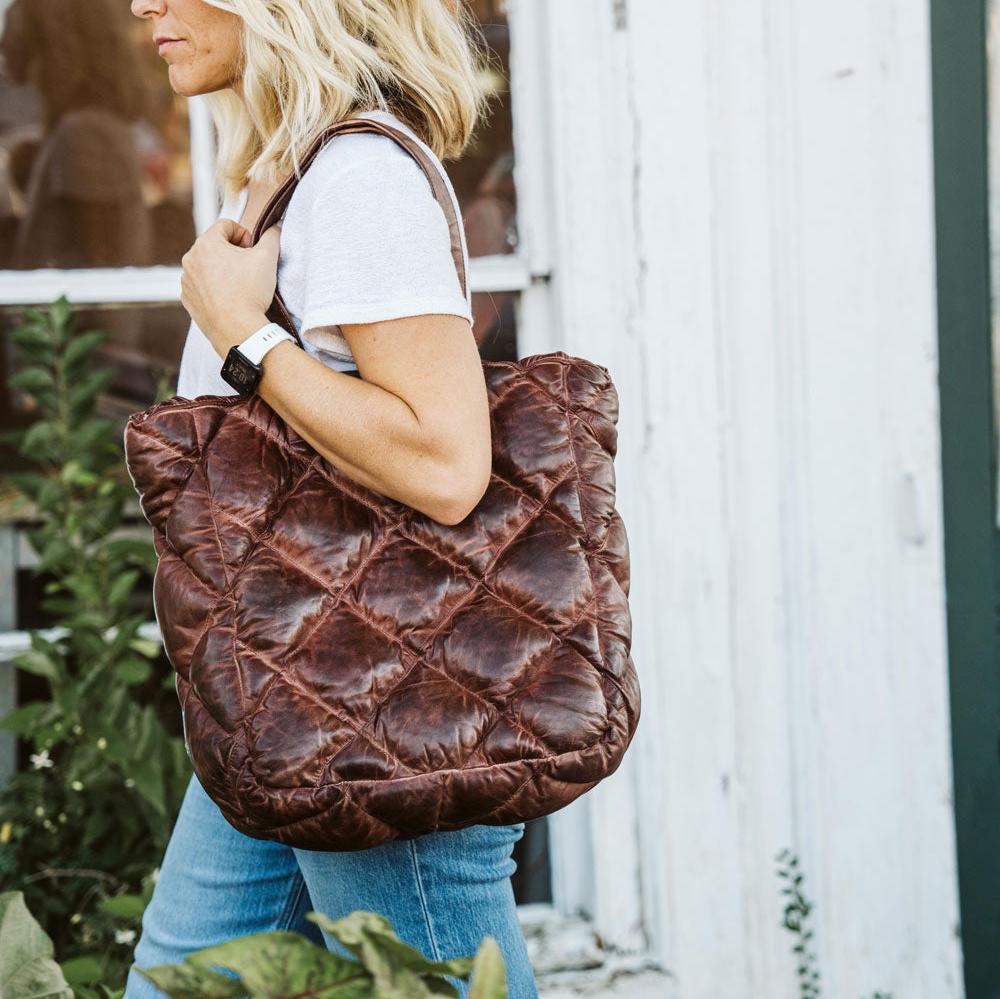 Quilted Leather Tote Bag for Women
