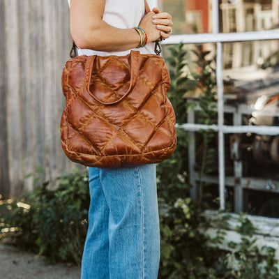 Limited Edition Bridger Leather Tote Small | Vintage Tan - Buffalo Jackson Trading Co.