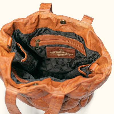 Interior Women's Limited Edition Bridger Leather Tote Large | Vintage Tan - Buffalo Jackson Trading Co.