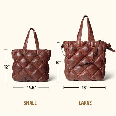 Size Dimensions - Women's Leather Tote bags