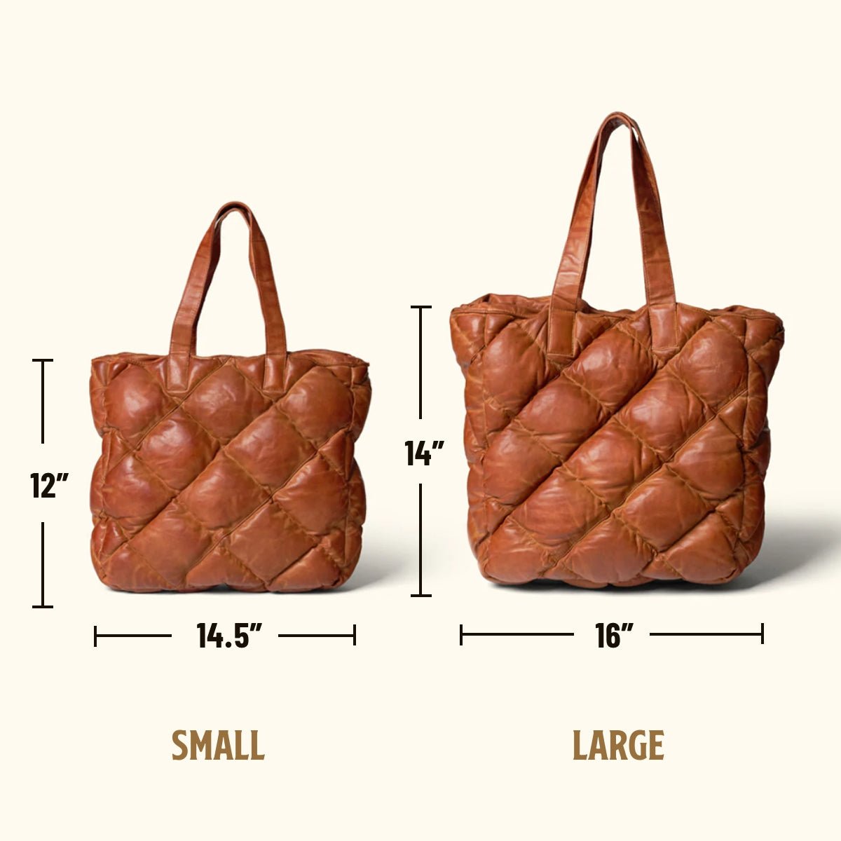Sizes - Limited Edition Bridger Leather Tote Large | Vintage Tan - Buffalo Jackson Trading Co.