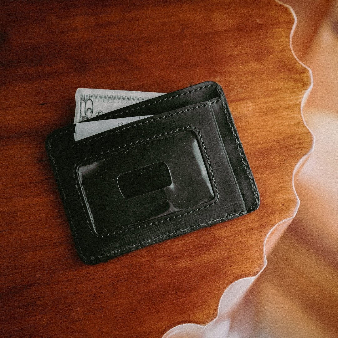 AMIN in Leather Slim ID Wallet | Black, view 4