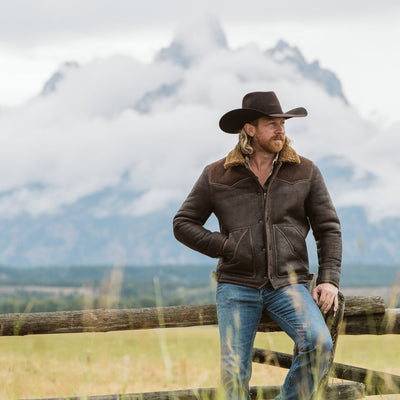 Western Yellowstone Tetons - Premium Shearling Leather Jacket