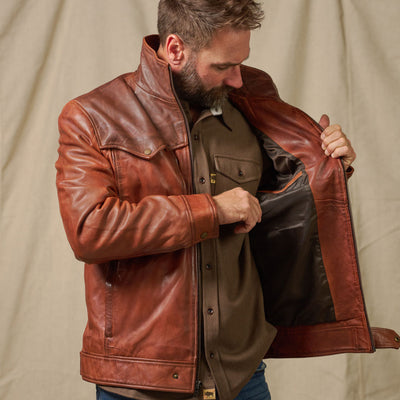 Interior Pocket - Western Vintage Wash Jacket by Buffalo Jackson