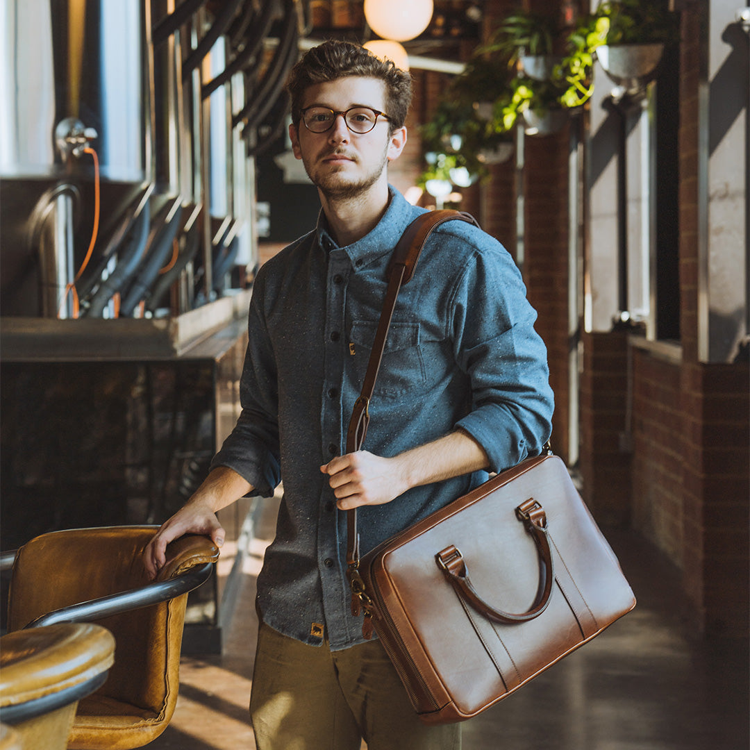 Modern Leather Briefcase | Elderwood