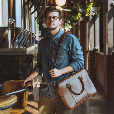Modern Leather Briefcase | Elderwood