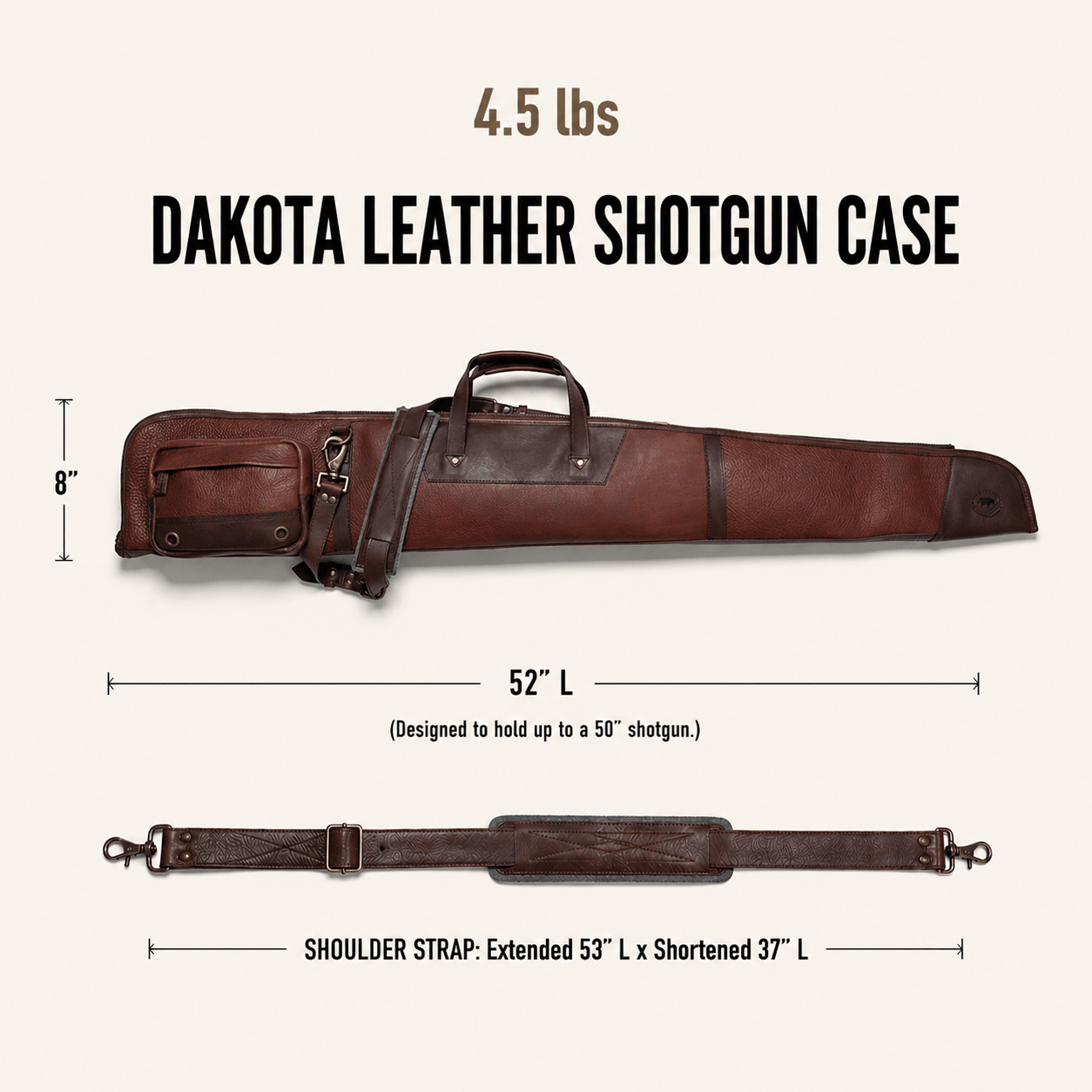 Dakota Leather Shotgun Case in All Leather