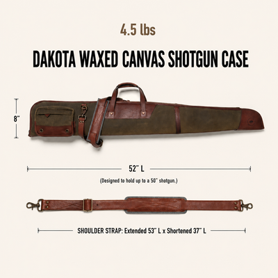 Dakota Waxed Canvas Shotgun Case | Green w/ Dark Briar Leather
