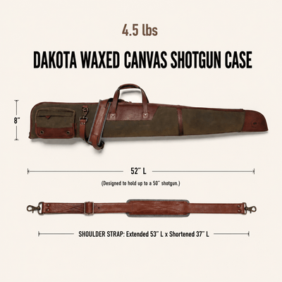 AMIN in Dakota Waxed Canvas Shotgun Case | Green w/ Dark Briar Leather