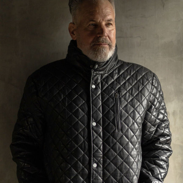 Black Leather Quilted Jacket for Men (Highlands Edition) | Buffalo
