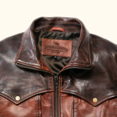 Collar Western Leather Jacket