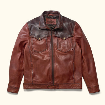 Mens Sheepskin Vintage Western Rancher Jacket - Yellowstone Dutton