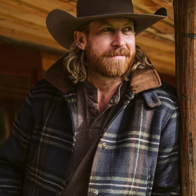 Ellis Wool Jacket | Navy Plaid and Corduroy - Buffalo Jackson Trading Co.