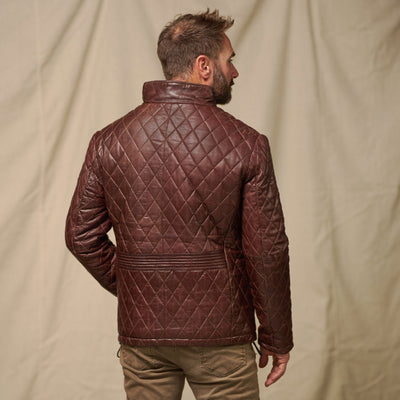 Highlands Quilted Leather Jacket | Mahogany Brown