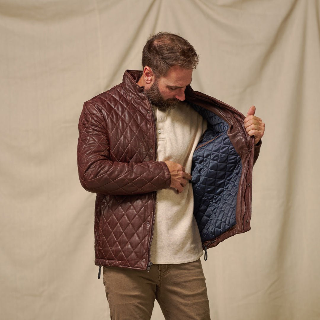 Interior Pockets - Quilted Leather Jack Andrews Jacket