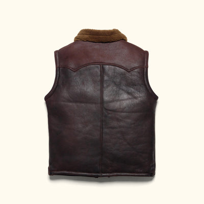 Back - Yoke Cut Shearling Vest for Men