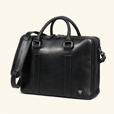 Limited Edition Jefferson Leather Briefcase | Black