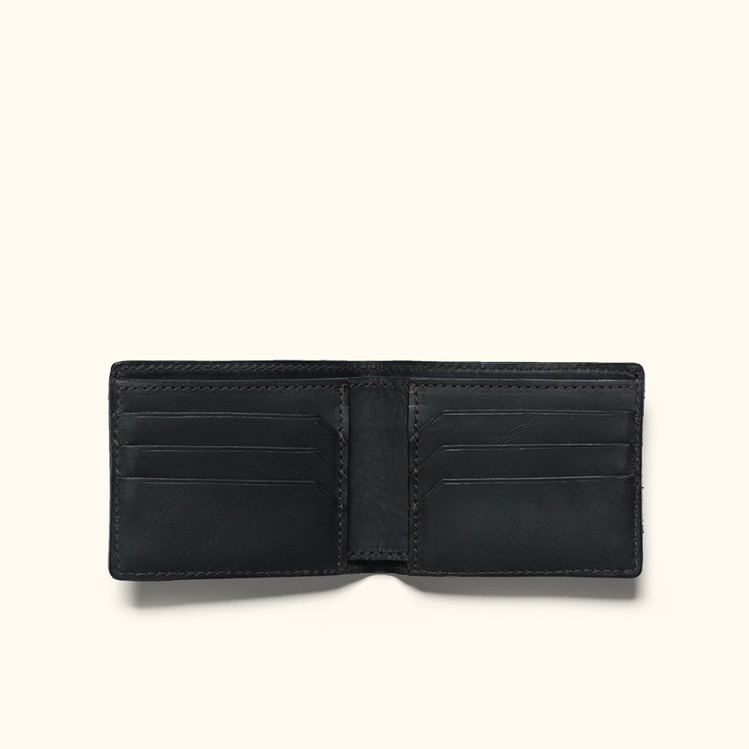 Limited Edition Jefferson Leather Mens Classic Bifold Wallet | Black - Buffalo Jackson Trading Co.