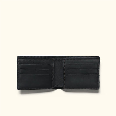 Limited Edition Jefferson Leather Mens Classic Bifold Wallet | Black - Buffalo Jackson Trading Co.