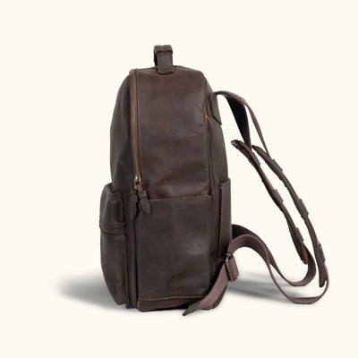 Walker Leather Commuter Backpack - Rugged Brown