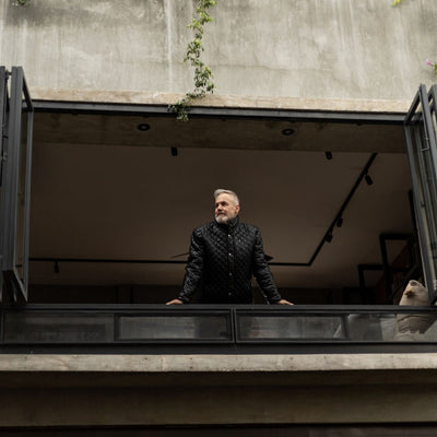 On Location - Mens Black Leather Quilted Jacket