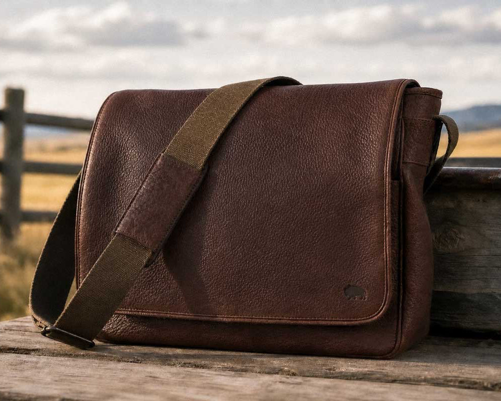 Buffalo Grain - Leather Messenger Bag