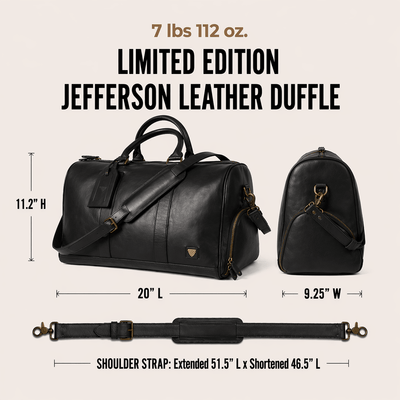 Dimmensions - Update for Leather Duffle Bag