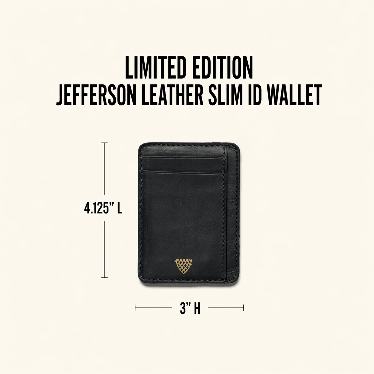 Limited Edition Jefferson Leather Slim ID Wallet | Black