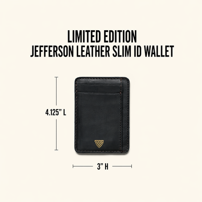 Limited Edition Jefferson Leather Slim ID Wallet | Black