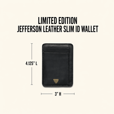 Limited Edition Jefferson Leather Slim ID Wallet | Black