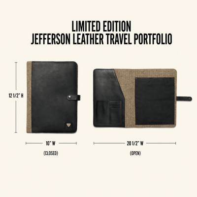 Limited Edition Jefferson Leather Travel Portfolio | Black