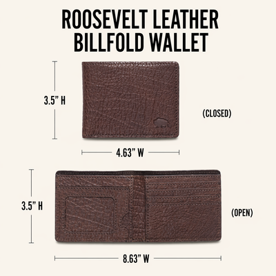 Limited Edition Roosevelt Leather Billfold Wallet | Buffalo Grain