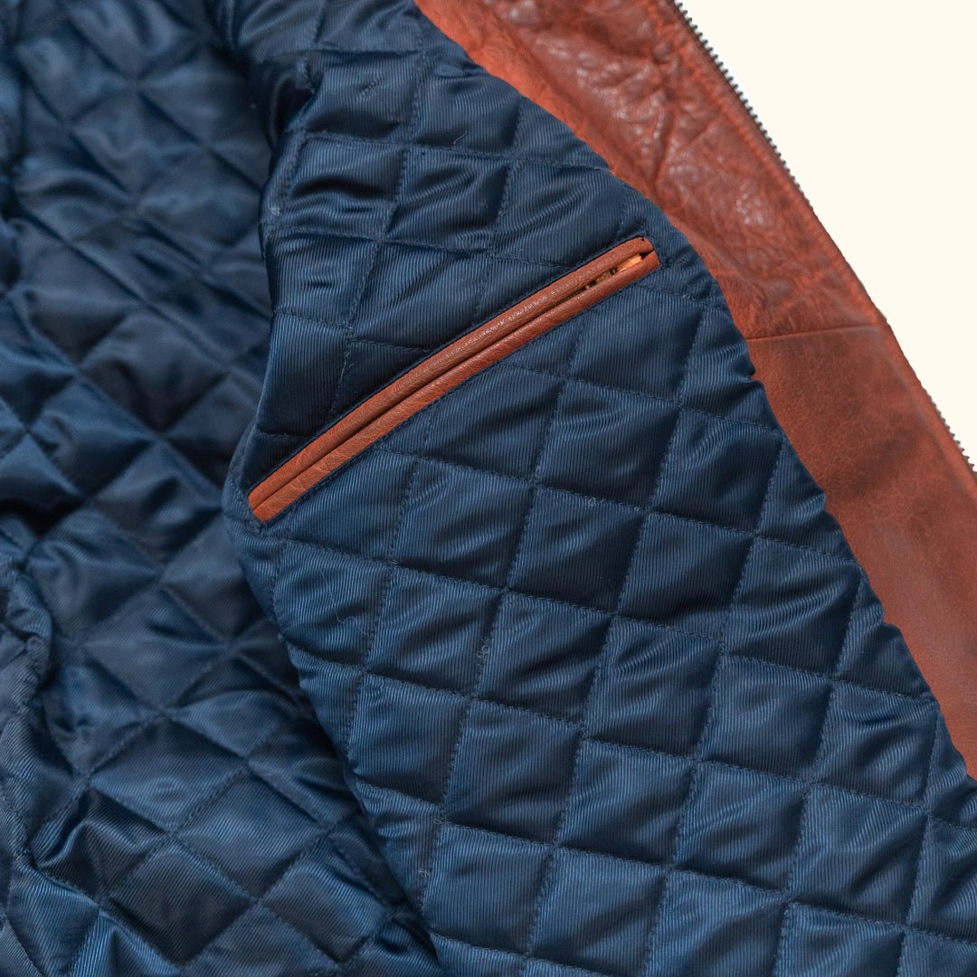 Zippered Left Interior Chest Pocket - Shearling Bomber Jacket