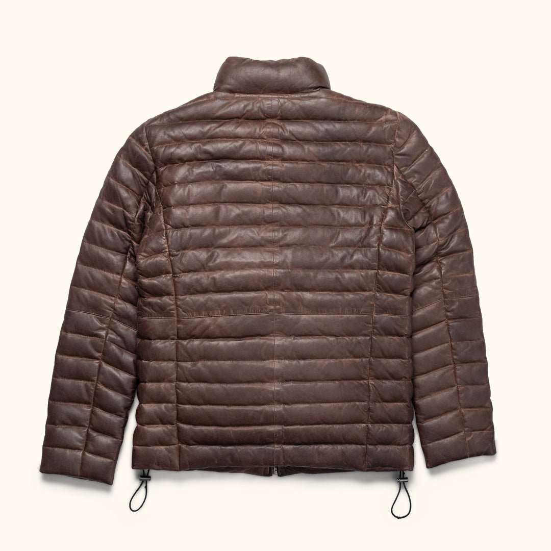 Mens Down Leather Jacket