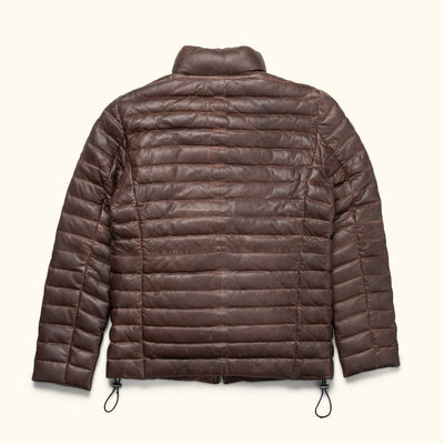 Mens Down Leather Jacket