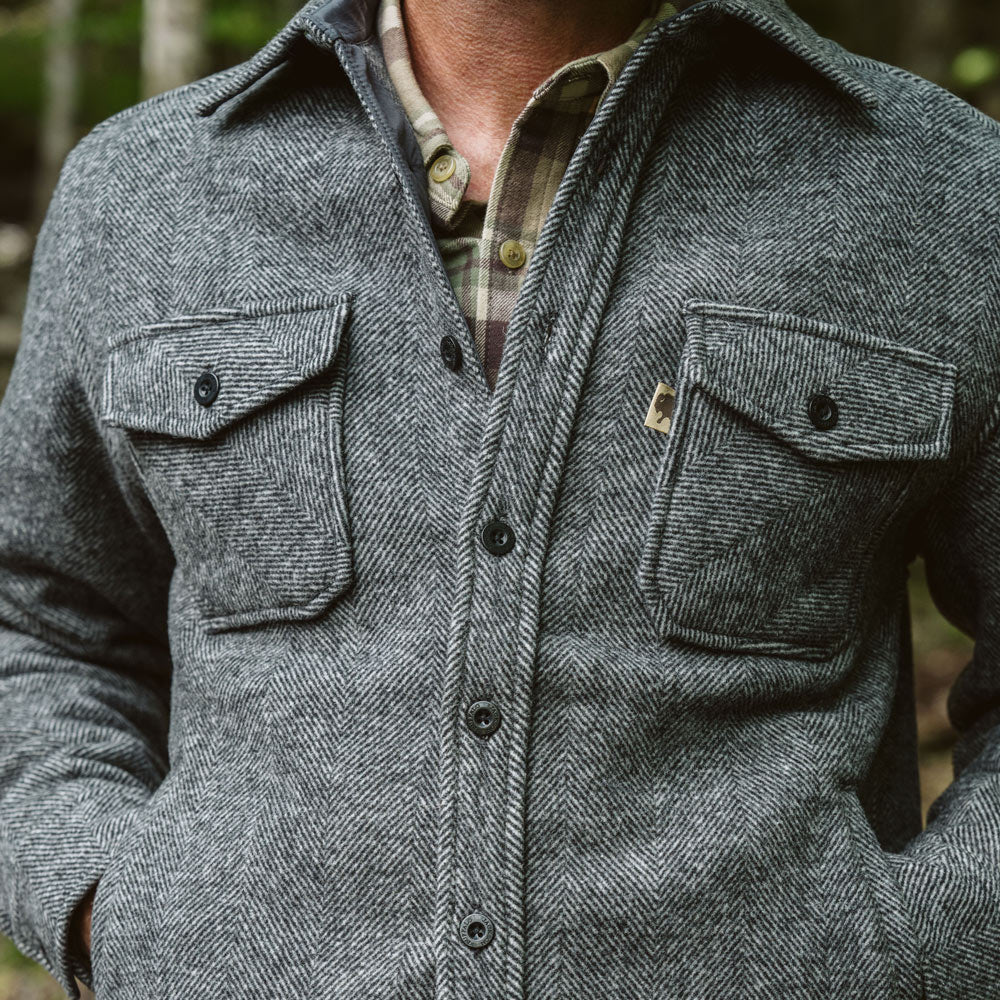 Men's Wool Shirt Jacket - Pockets