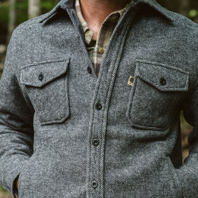 Men's Wool Shirt Jacket - Pockets