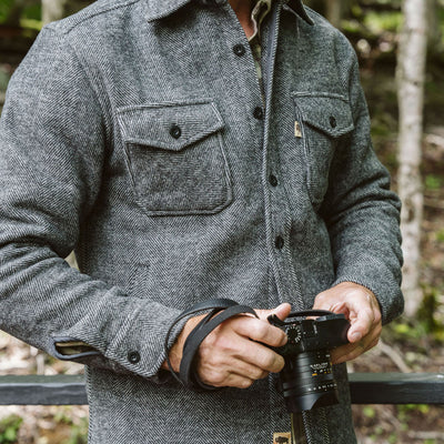 Camera - Mens Jacket Button Up - Shirt Jacket or Wear as Shirt, Wool
