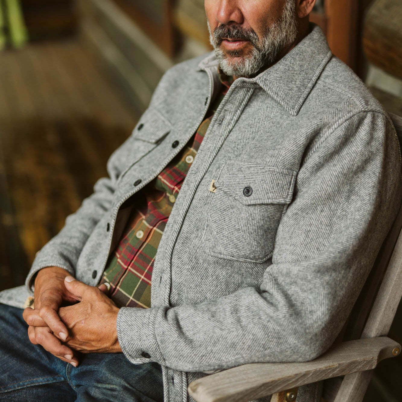 Riverton Wool Shirt Jac | Misty Granite