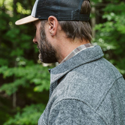 Rear Facing - Wool Jacket Herringbone