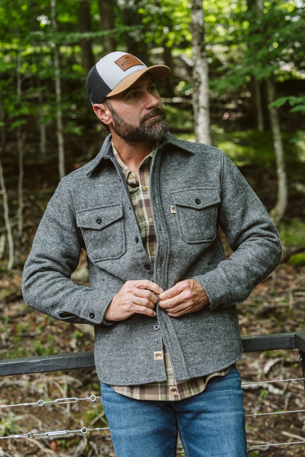 Wool Shirt in Dark Gray